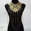 Gold Lace Trim Multi-Layer Fashionable Tassel Necklace For Women Body Chain Jewelry Accessory Elegant Trendy Jewelry