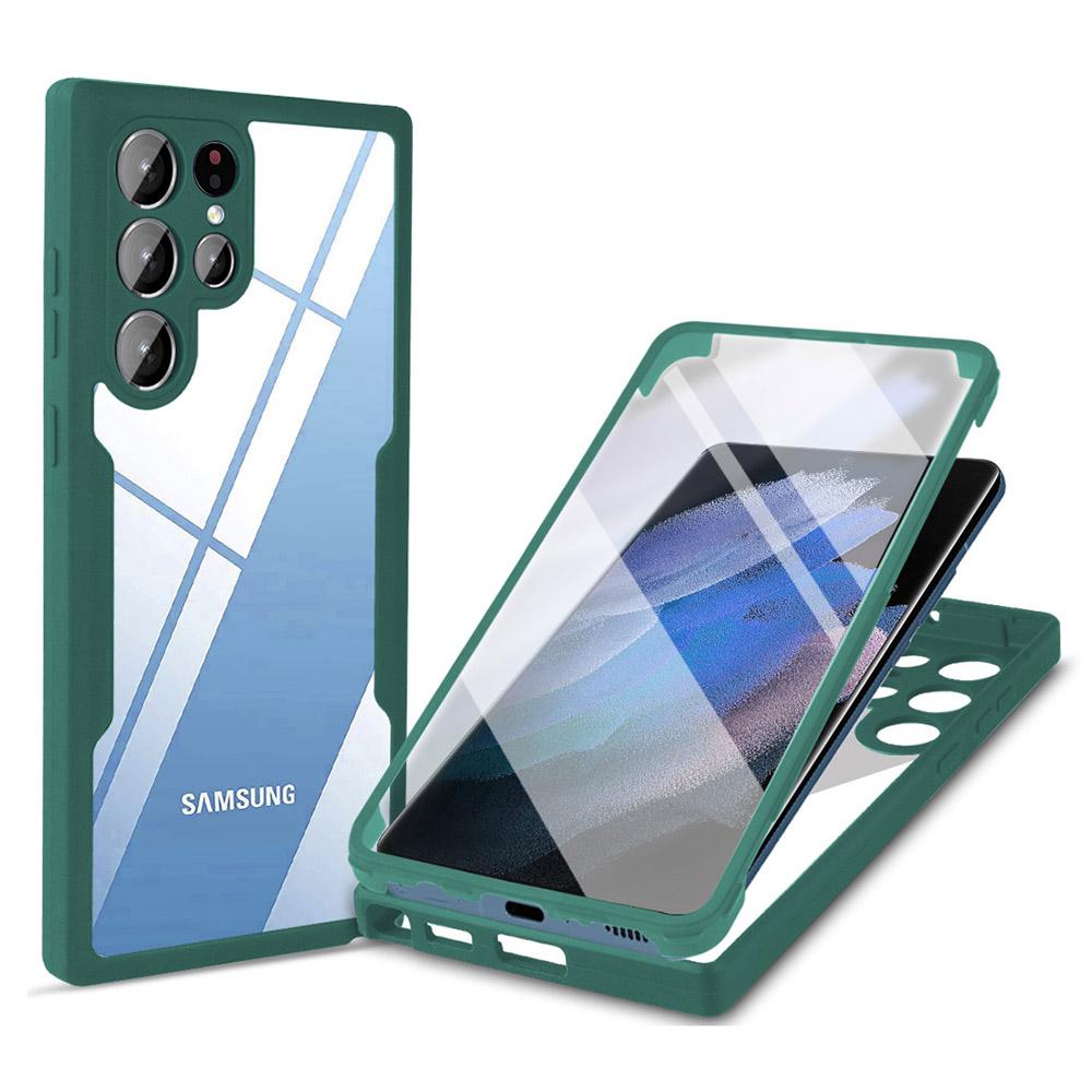 For Samsung Galaxy S23 Ultra Phone Case Camera Lens Protection Acrylic+TPU Phone Cover with PET Screen Film