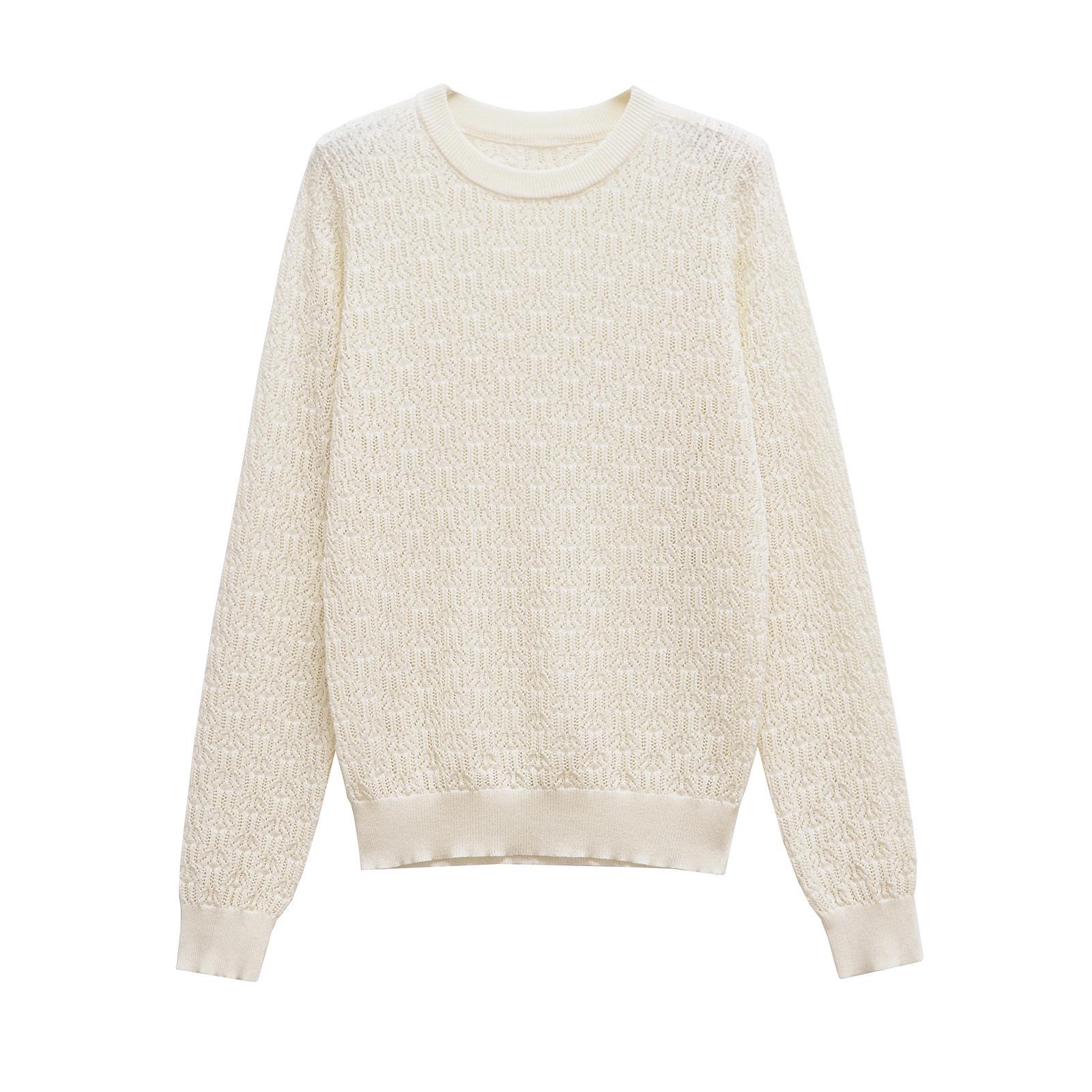 

2025 Spring Women s Fashion: European & American Style Jacquard Knit Sweater M грязно-белый