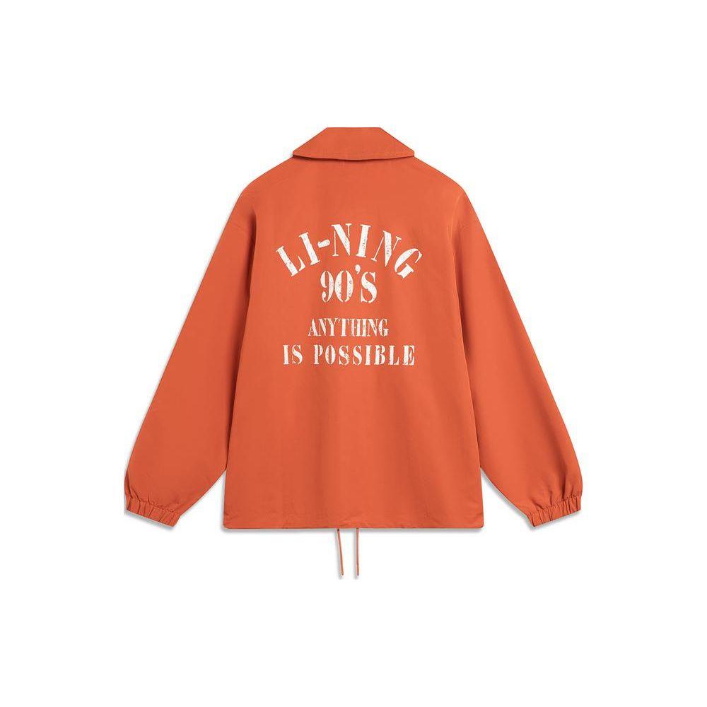Li-Ning Ruffled Weekend Youth Series Windproof Water-Repellent Letter Logo Printed Polo Collar Single-Breasted Jacket Unisex Jacket AJDU239-5
