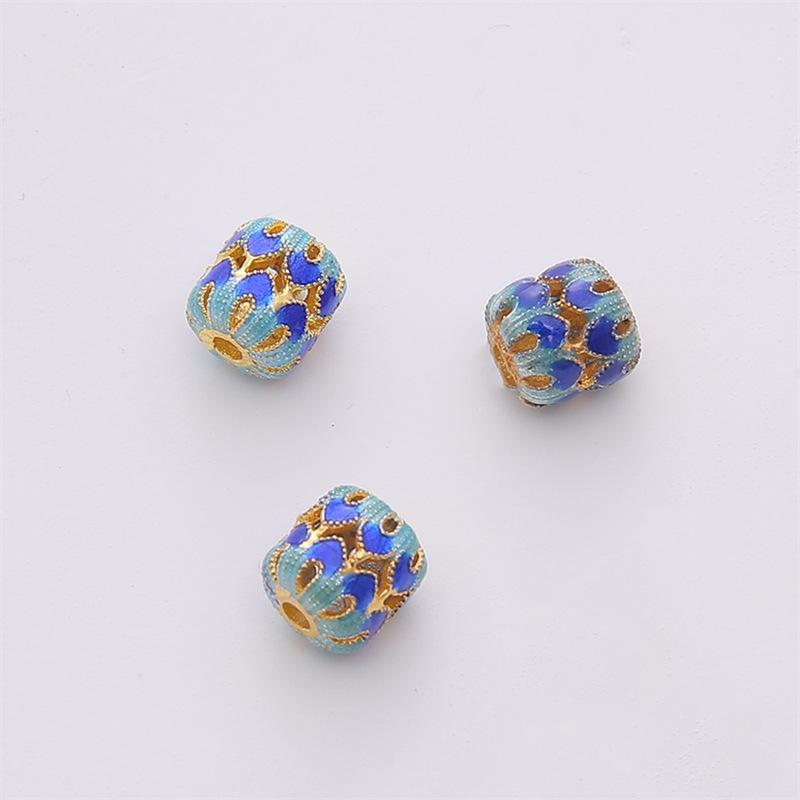 

Разделительные бусины в виде лотоса из 18-каратной меди с перегородчатой эмалью для изготовления украшений своими руками: Браслеты, Ожерелья, Подвески Gold 1 piece/bag