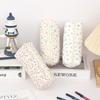 Exquisite flowers and bow pattern creative pencil case, rectangular stationery storage bag, stylish portable school supplies