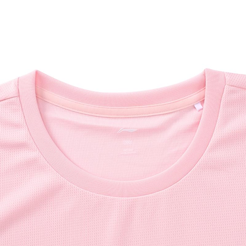 Li Ning T Shirts Unisex Light Pink Crew Neck AHST348-55