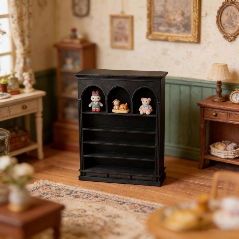 Multiuse Modern Display Shelf Model Figurine Miniature Furniture For 1:12 Scale Doll House Living Room Scene Settings