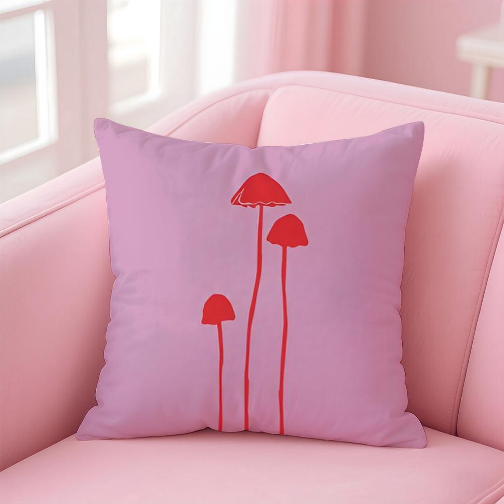 Colorful Flower Illustration Print Art Cushion Cover Pillowcase Short Plush Invisible zipper Room Sofa Cushion Cover
