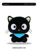 Adorable Dazed Black Cat Plush Toy with Scarf - Perfect Birthday Gift for Children