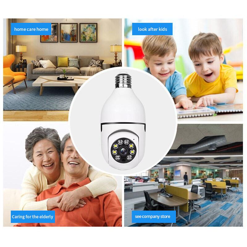 2MP E27 HD 1080P Bulb Surveillance Camera Night Vision Automatic Human Tracking 4x Digital Zoom Video Indoor Security Monitor