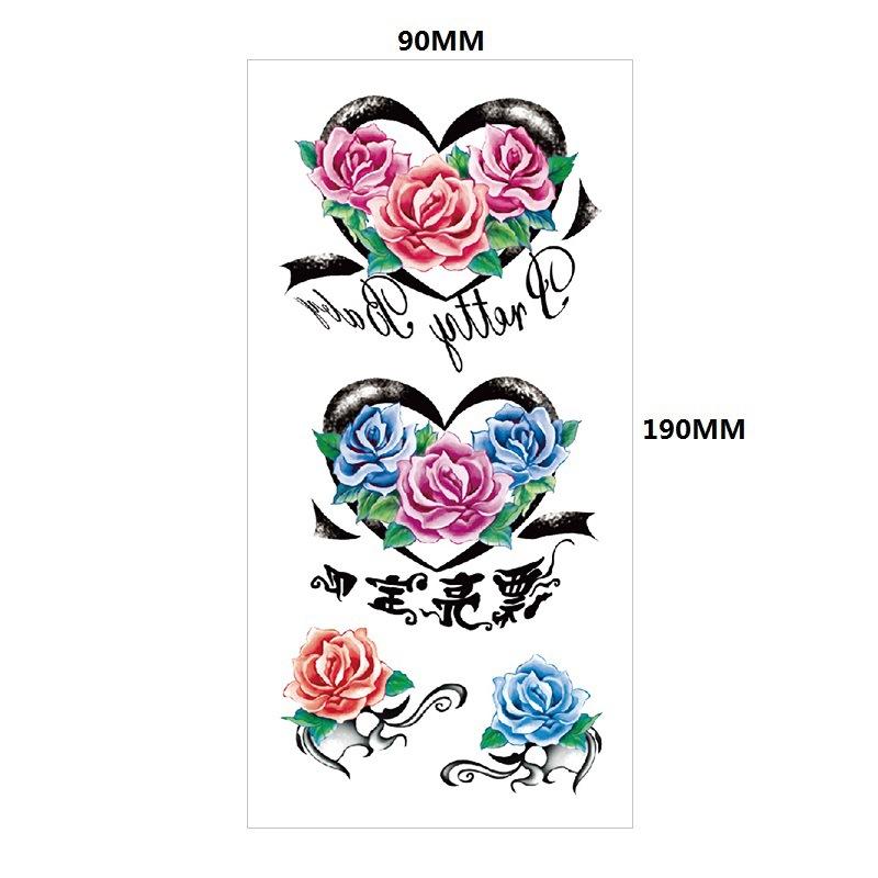 Water Transfer Phoenix Flower Colored Rose Waterproof Tattoo Sticker Set Simulation Tattoo Sticker