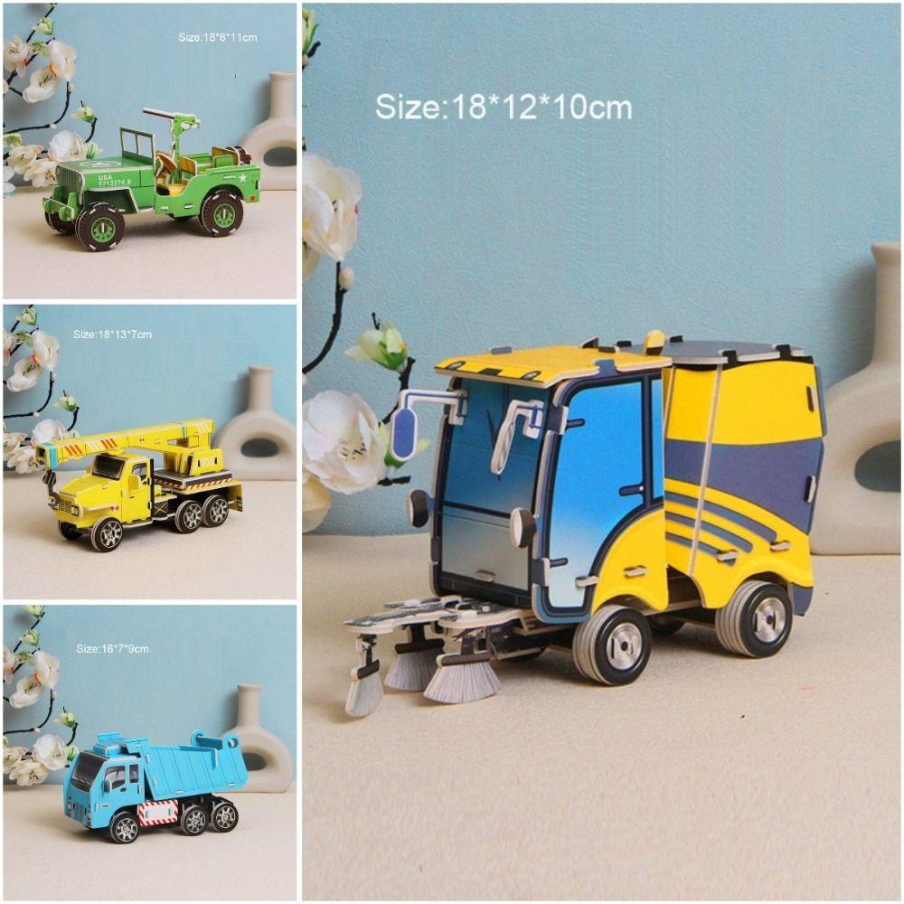 

Assembly Building Blocks Truck Crane Paper Model 3D Puzzle 3D DIY Paper Card Kids