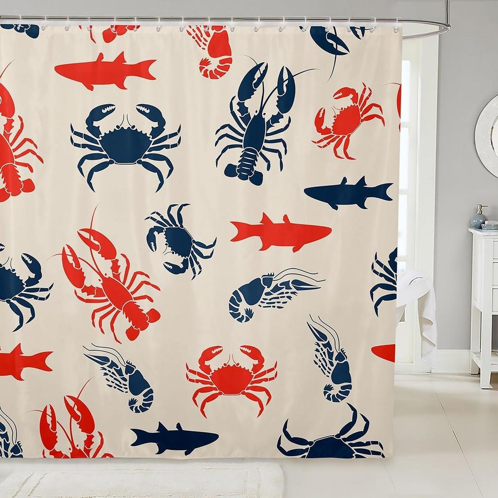 Ocean Wave Shower Curtain Japanese Hokusai Bathroom Shower Curtain Sets for Young Vintage Abstract Sea Waves Fabric Shower