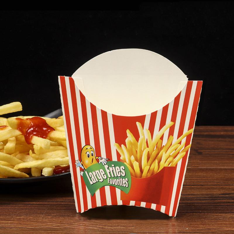 50 Stück Papier Pommes Schachtel Einweg Papier Charcuterie Becher Obstsalat Verpackungsbox DIY Pommes Halter Food Truck Paket