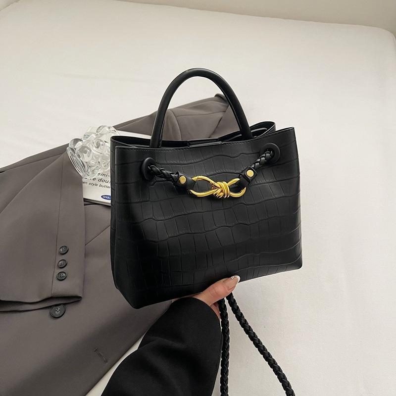 Retro Handtasche mit neuem Steinmuster, große Kapazität, leichter Luxus, Umhängetasche, Damenmode, vielseitige Schultertasche