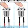 Self-Locking Push Button Switch 12mm  Durable