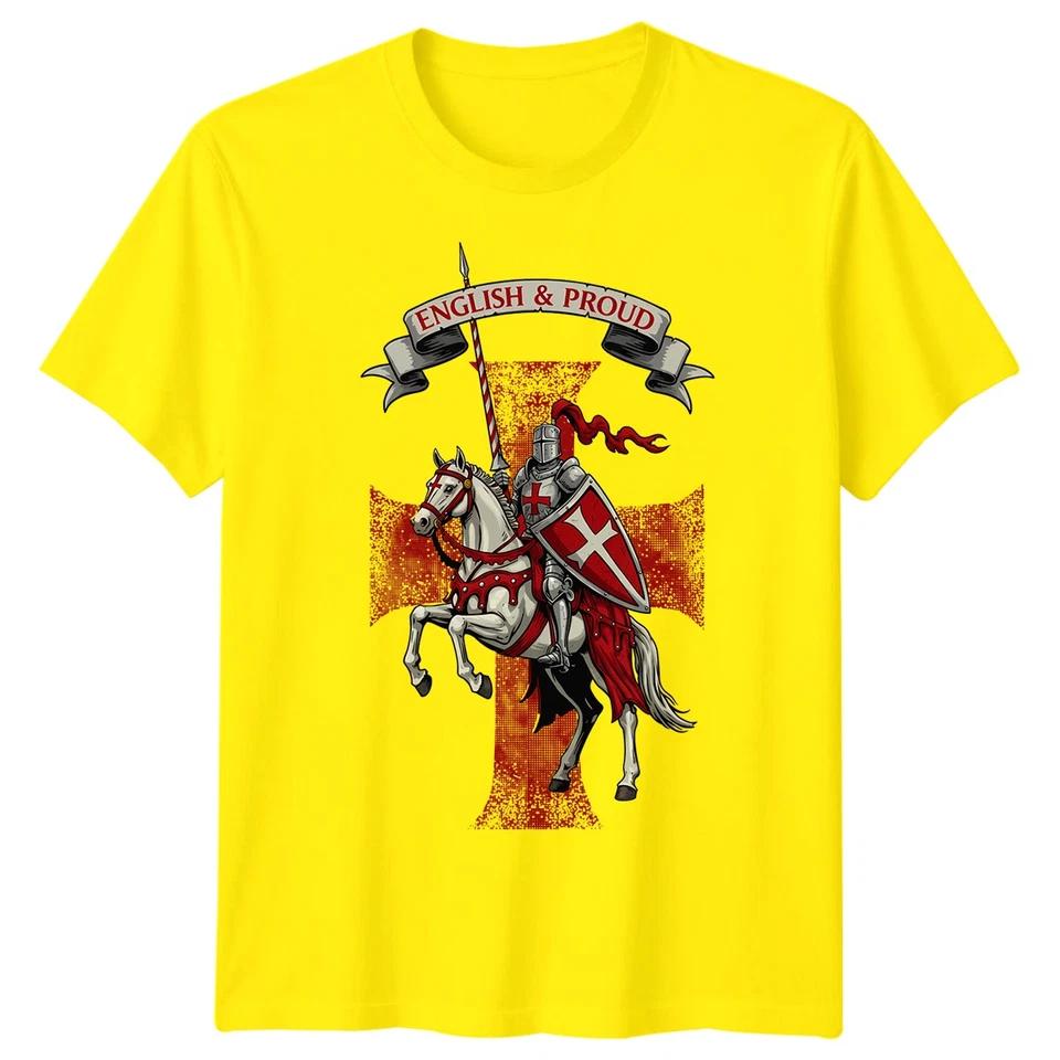 St Georges Day T Shirt England Knight Horse English Flag Men Women Unisex Top 2