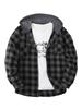 Mode Streetwear Homme Sweat à Capuche à Carreaux Vêtements de Sport Flanelle Sweat à Capuche Chemise Décontractée