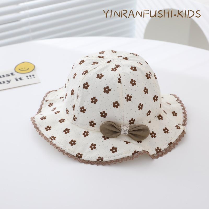 Baby Hat Spring and Autumn Style Small Month Aged Fisherman Hat Girl Newborn Spring Infant Flower Baby Girl Sun Hat