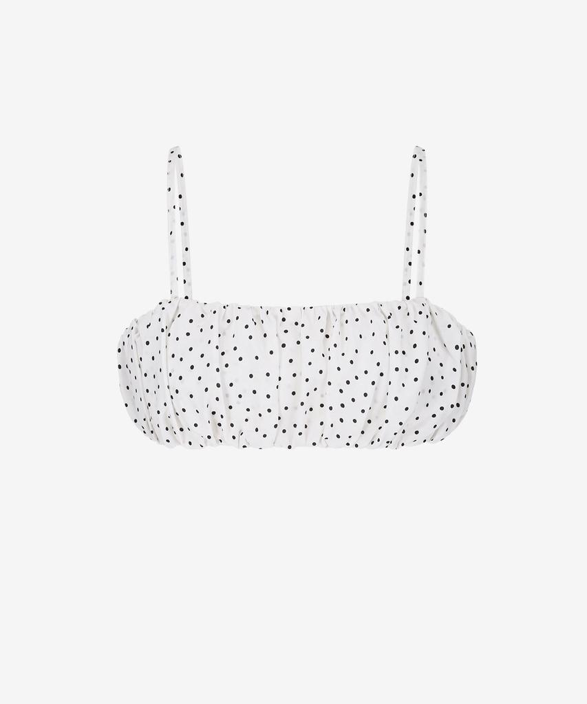 Limekeu Dot Shirred Bustier White