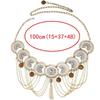 Retro Ethnic Floral Waist Chain with Carved Coin Tassels and Geometric Hanfu Dance Accessories