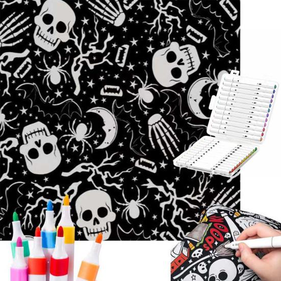 DIY Coloring Blanket Color Your Own Blanket DIY Coloring with 24 Markers Customizable Washable Throw Blanket for Home Decor Party Art Project