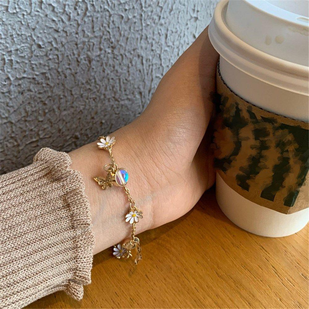 

Gift Women Bangles Jewelry Accessories Butterfly Flower Bracelet Adjustable