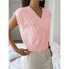 Y2K V Neck Short-sleeved T-shirt Women's Clothing 2025 Autumn and Winter Fashion Casual and Versatile