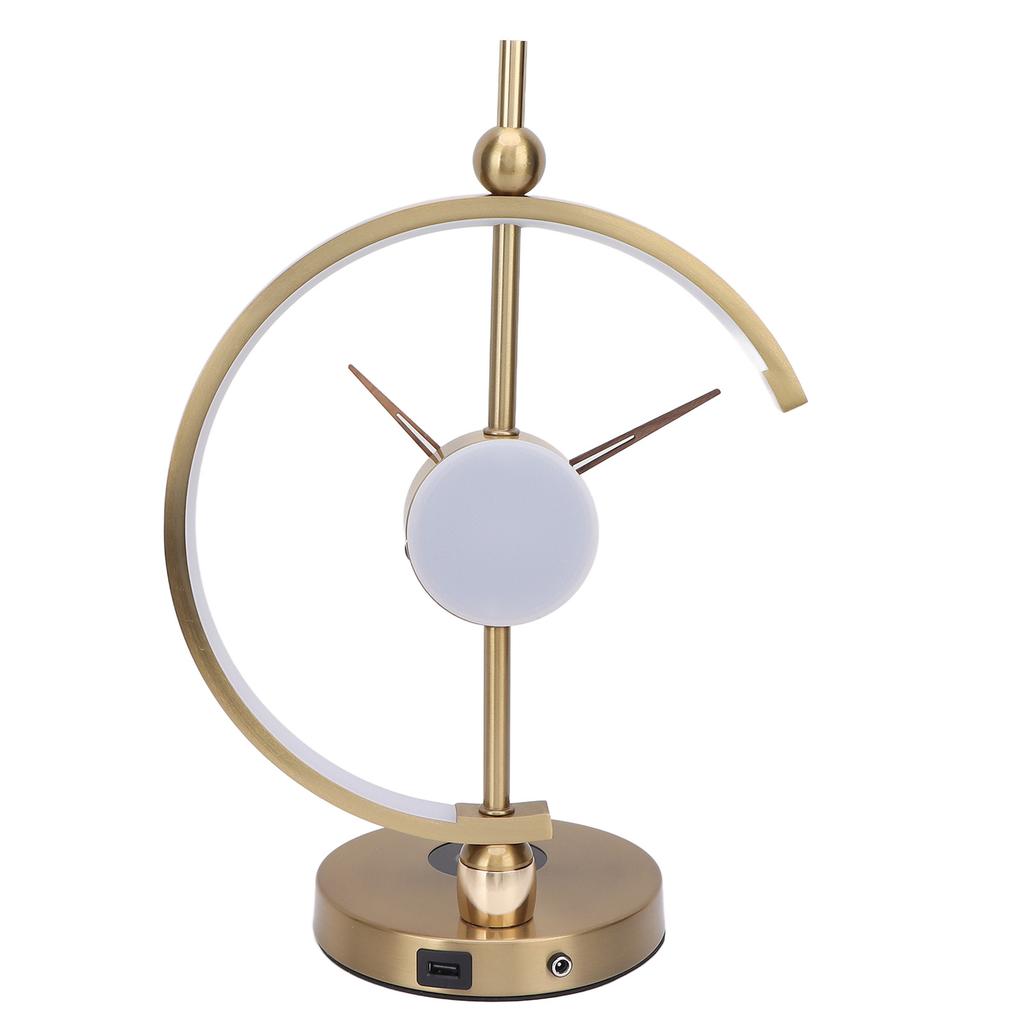 LED Clock Lamp Beautiful Stylish Silent Clock Table Lamp Ornament with Wireless Charging Base 12W AC