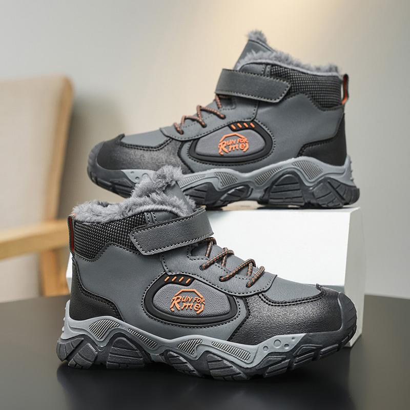 Kinder warme Schneestiefel Kinder Winter Baumwolle Schuhe rutschfeste Schnee im Freien warme Plüschstiefel High Top warme pelzige Schuhe wasserdichte warme Turnschuhe