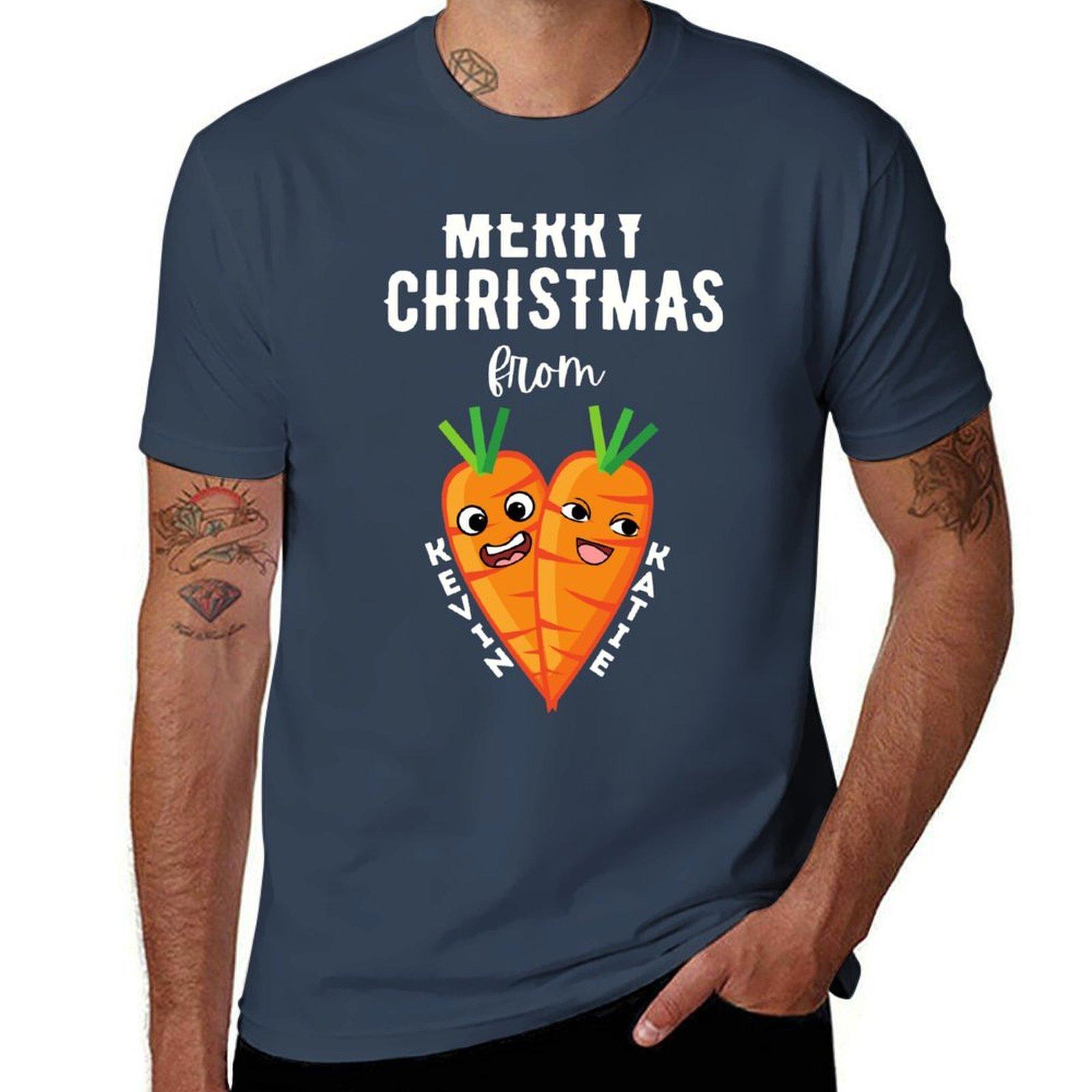 Kevin And Katie The Carrot Christmas TShirt Outdoor Work Short Sleeve Top S
