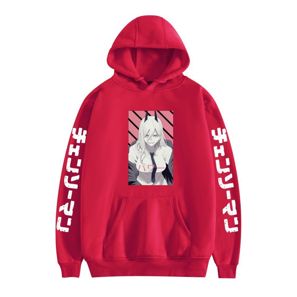 Bluza z kapturem Chainsaw Man Cartoon Bluza z kapturem Anime Nadruk Fajny KRESKÓWKA Pulower z kapturem Unisex