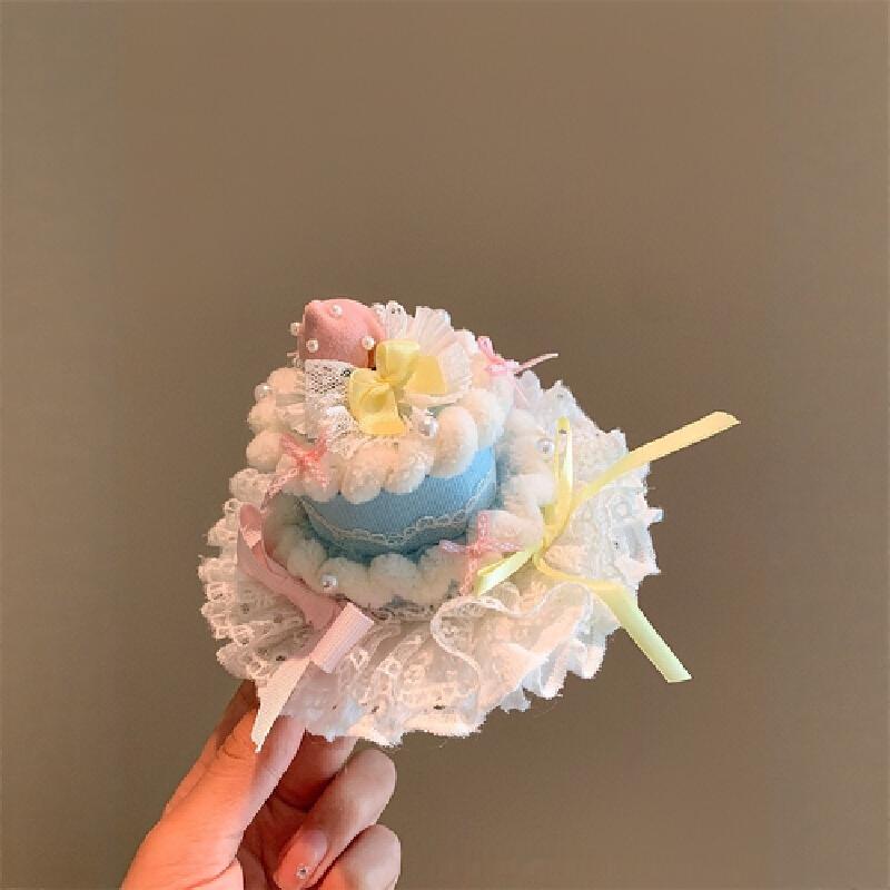 Cute Pink Cherry Cake Hat Hairpin Girl Heart Party Atmosphere Photo Decoration Props Birthday Headdress Gift