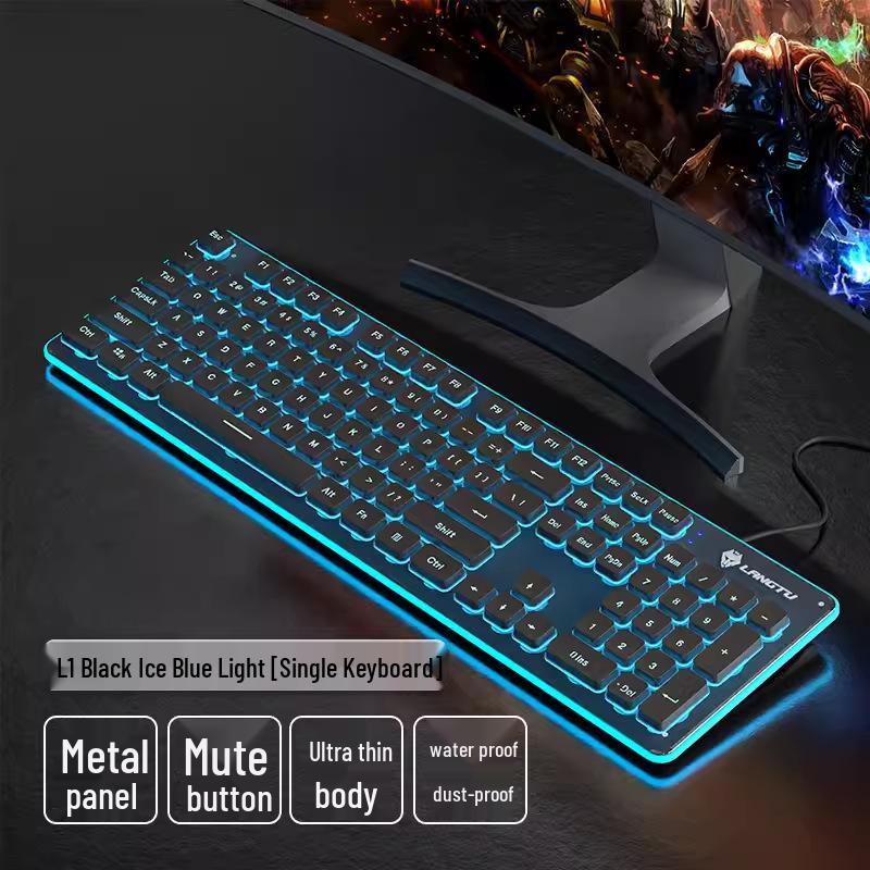 Silent Wireless Wolf Path Keyboard & Mouse Set for Office & Gaming