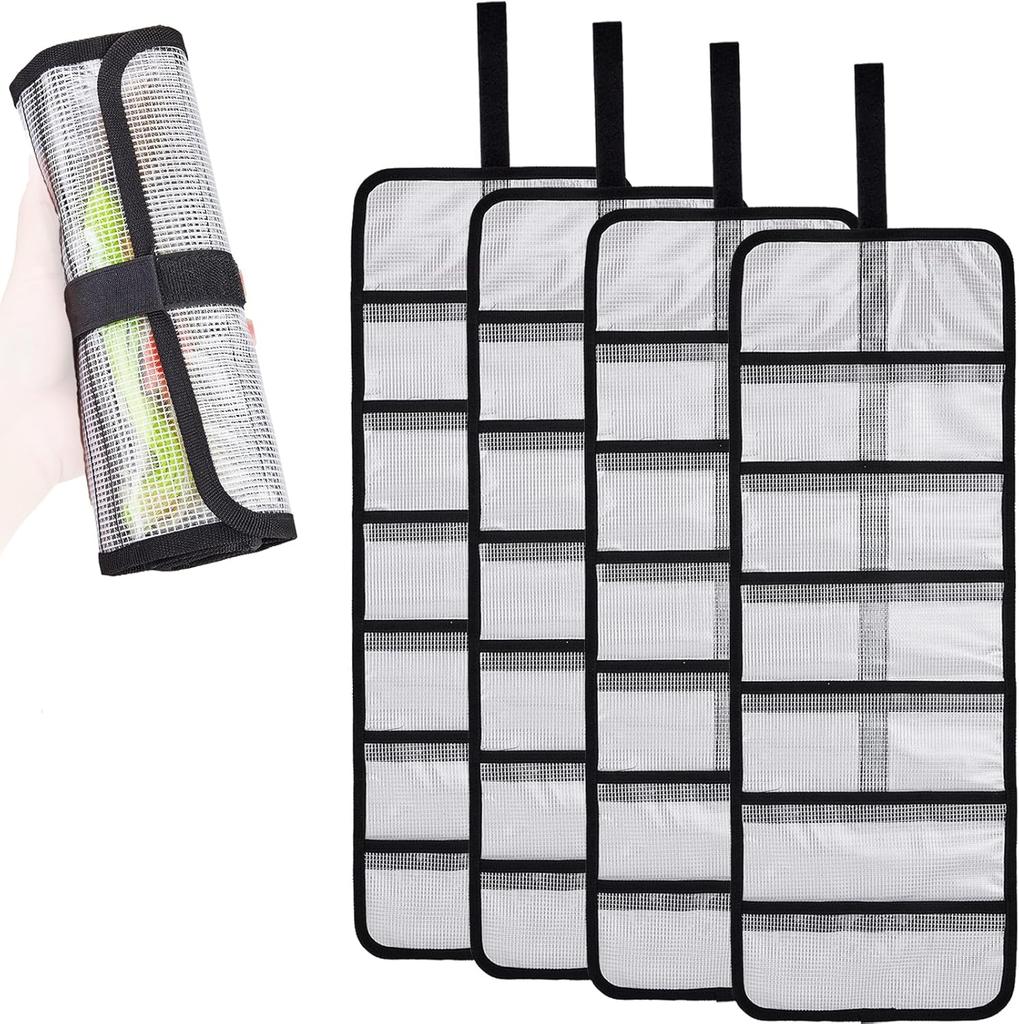 Roll Up Fishing Lure Wraps Set-Durable Lure Bag 6 Pocket PVC Protective Cover Saltwater Hook Covers Fabric Lure Protector