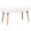 Channel Upholstered Bench White 80 X 40 X 46 Cm Fabric