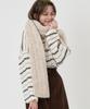 THE-ABON Soft Curly Scarf Beige