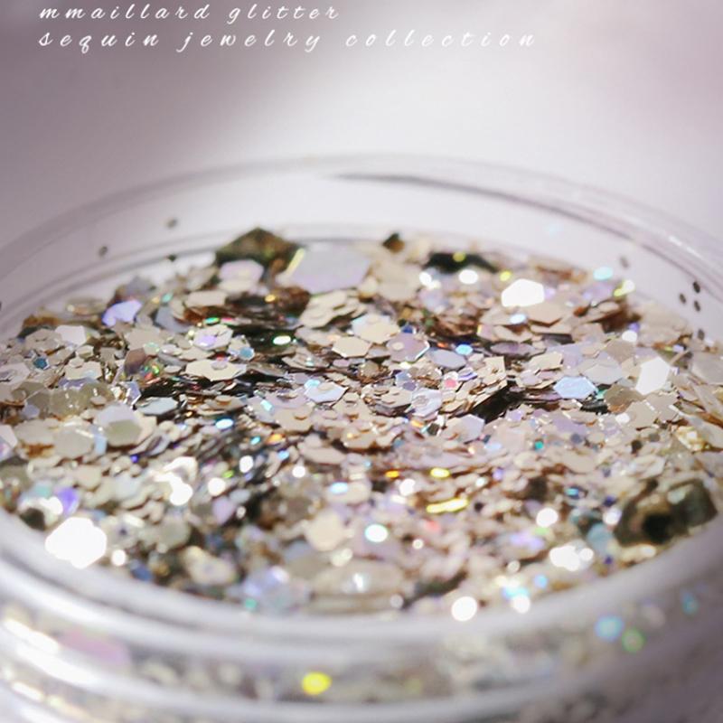 Maillard Sparkly Mixed Nail Sequins Uv Gel Acrylic Holographic Glitter Flakes Manicure Tips Charms For Women Girls Diy Manicure