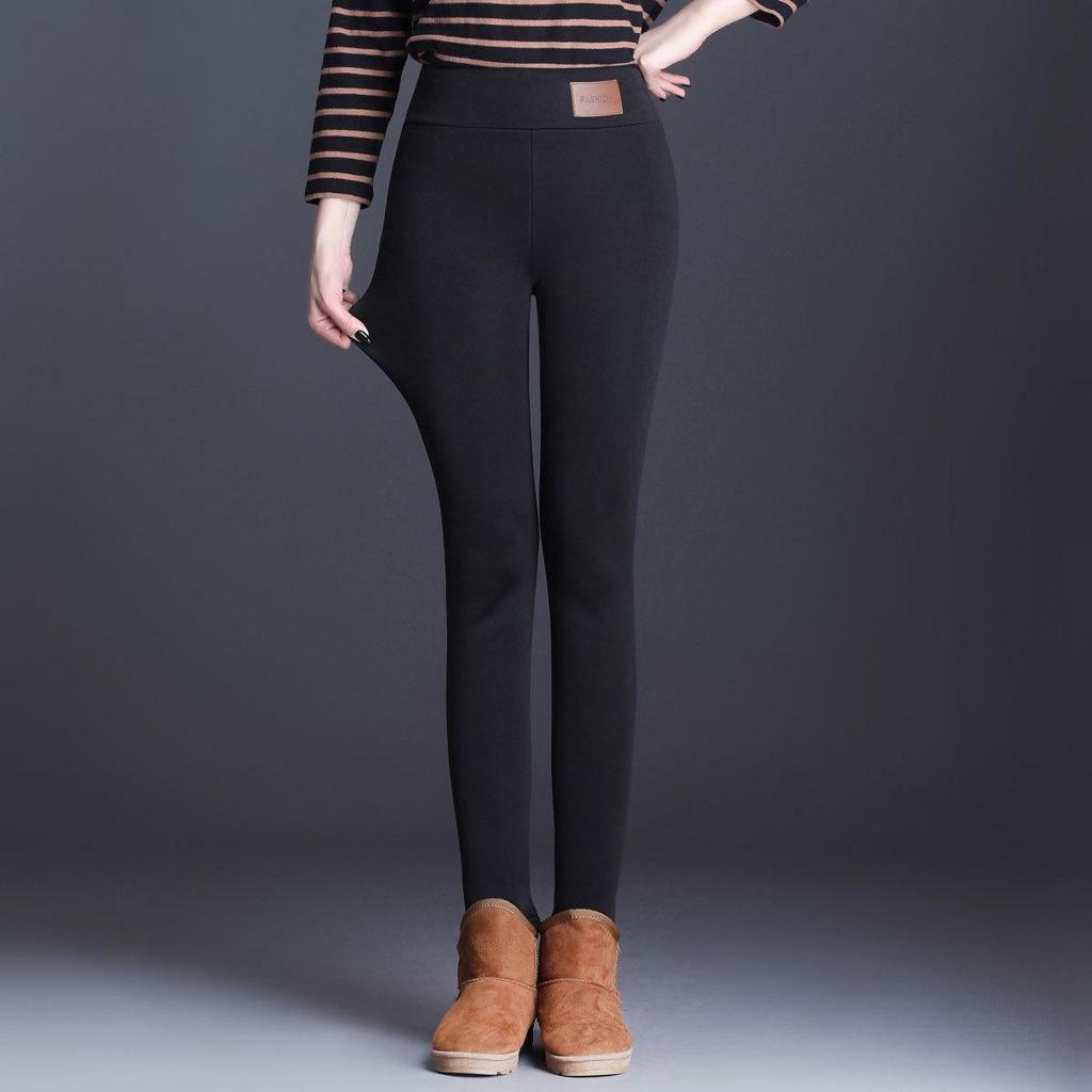 Northeast Women's High-Waist Wool Leggings: Thick Fleece Lined, Plus Size, Tummy Control, Warm Pants for Autumn/Winter
