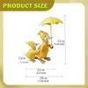 Duck Statue with Raincoat Umbrella Resin Sculpture Gift Animal Garden Figurine for Corridor Shelf