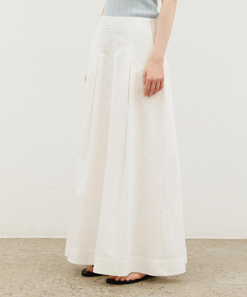 Artid Pleated Long Skirt_White