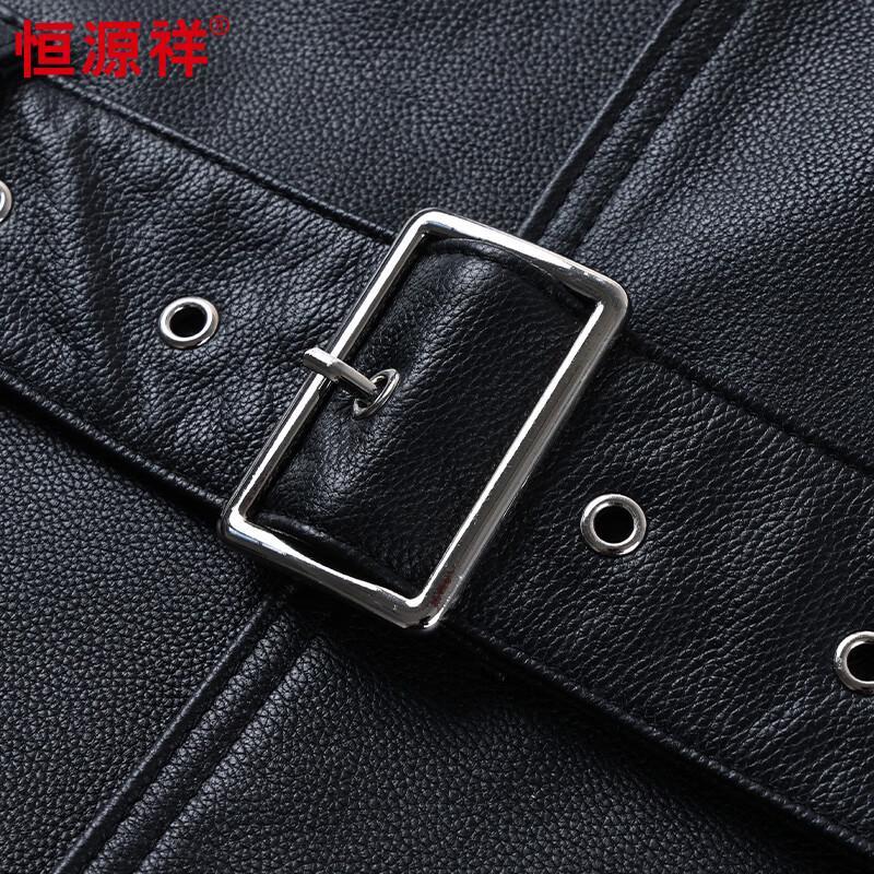 Hengyuanxiang Men's Genuine Leather Mid-length Jacket