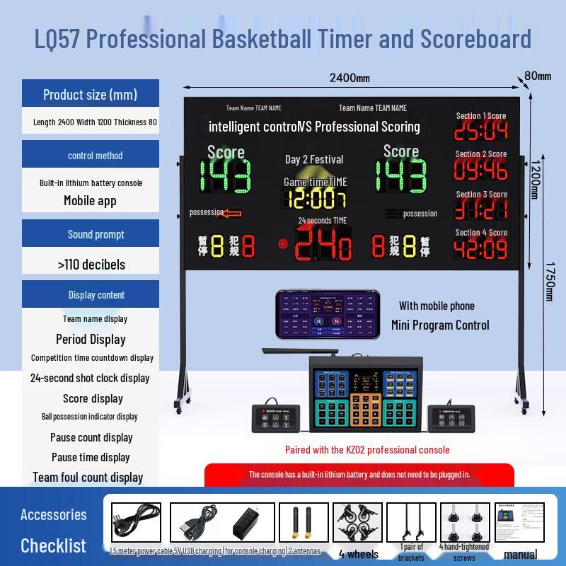 Basketball 24-Second Shot Clock & Scoreboard
