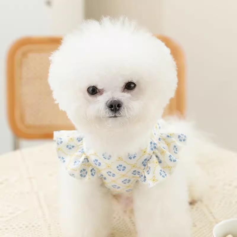 Spring and Summer Thin Breathable Full Print Floral Teddy Bear Small Dog Vest Pet Clothing Cat Dog Clothes