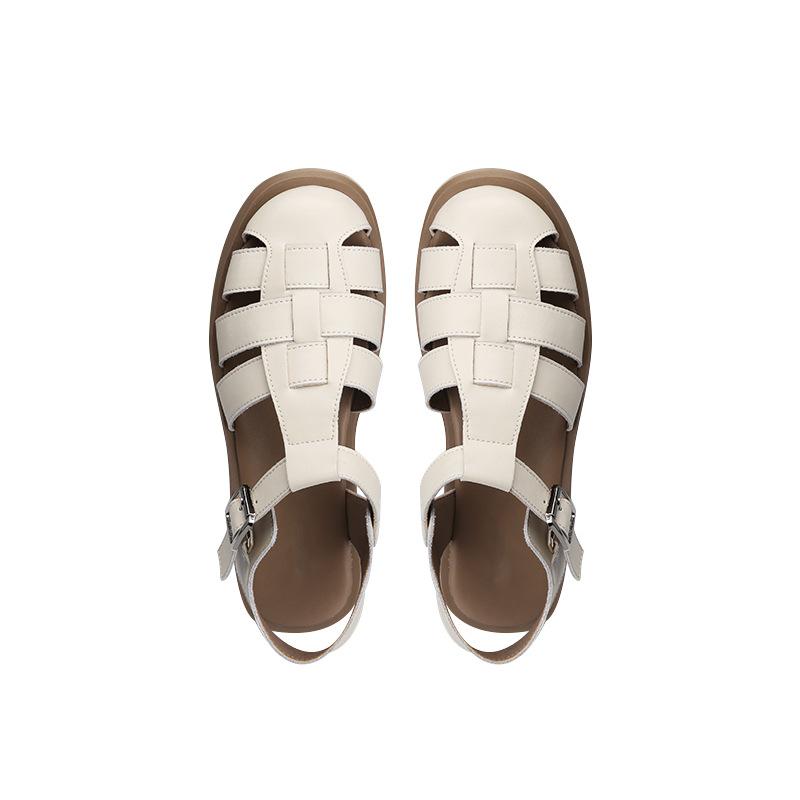 Grape mother Studiolee new summer soft-soled bag head drag thick heel thick sole retro flat Roman sandals women