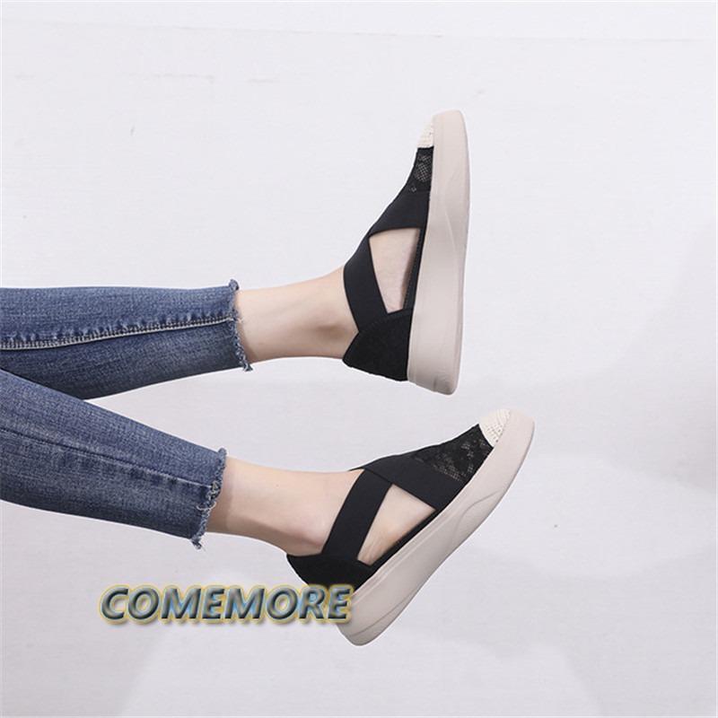 Vulcanized Women's Sneakers Sandals 2024 Fashion Lady Girl Summer Woman Casual Jelly Shoes Platform Sandals Hollow Out Mesh Flat