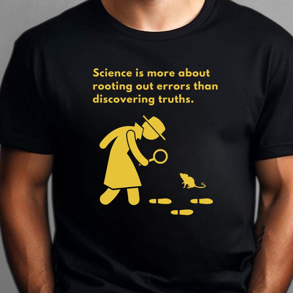 Science Quote Detective Rat Silhouette Graphic T Shirt Scientist Teacher Student Inspirational Text Casual Cotton Short Sleeve