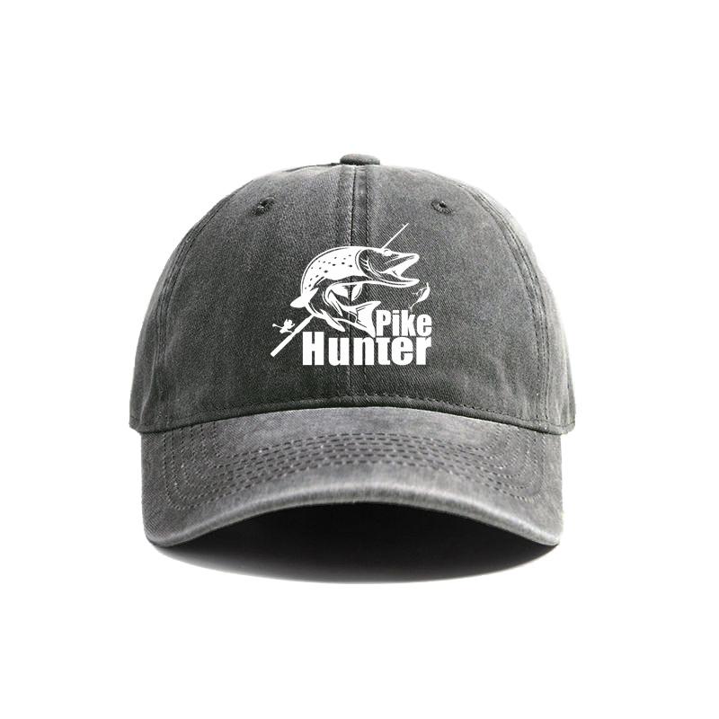 Pike Hunter Basebollkeps Sliten Keps Fiskare Unisex Fiske Unisex Retro Utomhus Sommar Justerbar Hatt MZ-168
