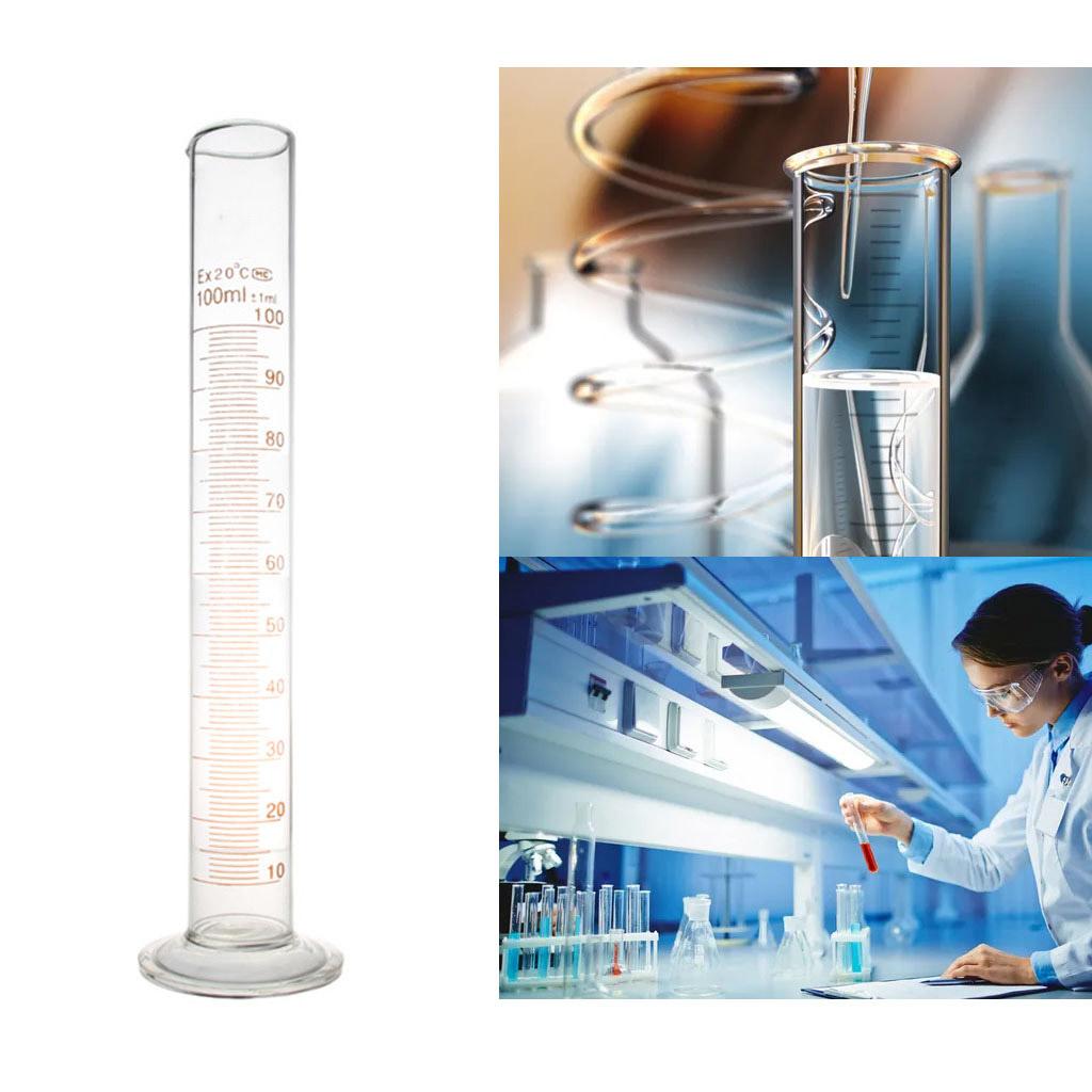 Glass Graduated Cylinder 100 mL Measuring Cylinder Science Test Single Metric