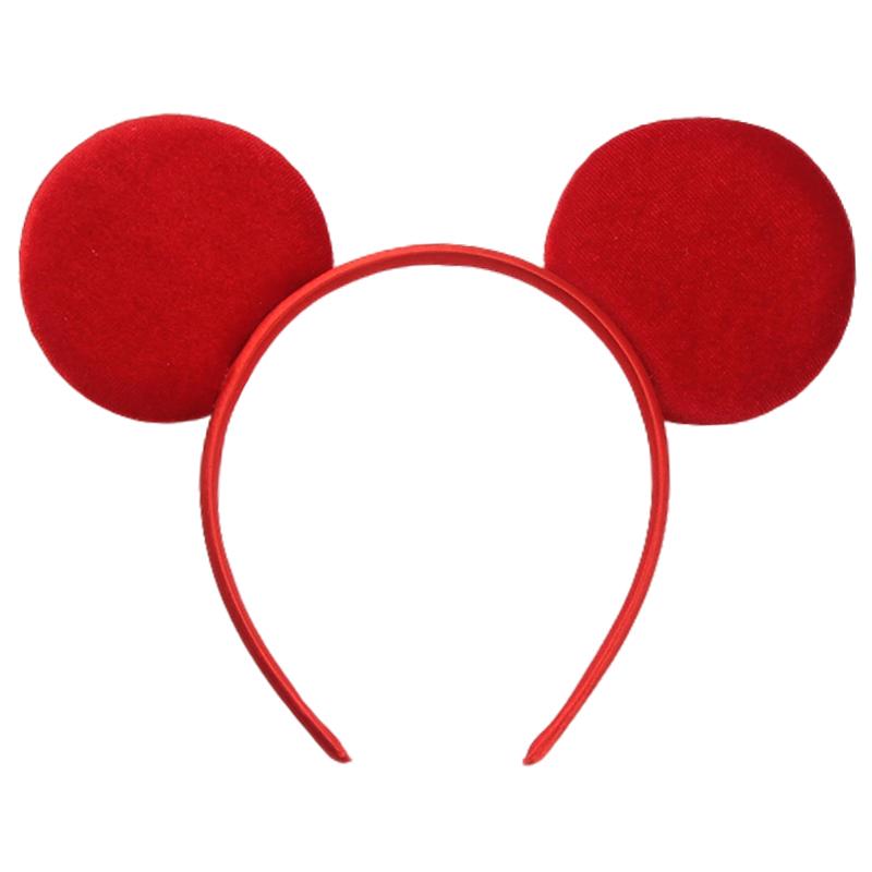 Ny Trendig Musöron Hårband Mickey 3.3" Sammet För Flickor Mjuk Rosett Hårband Halloween Festival Fest Resa DIY Håraccessoarer