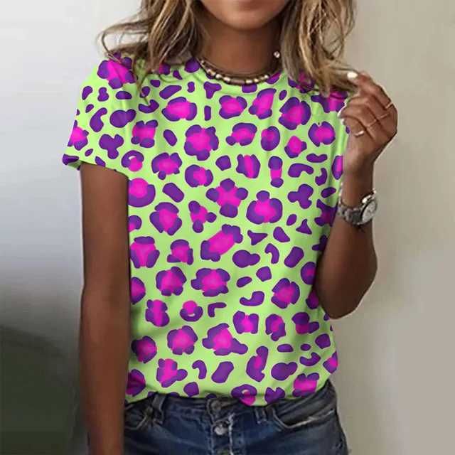 Sexy and Fashionable Leopard Print Casual Short Sleeved Street Women's T-shirts