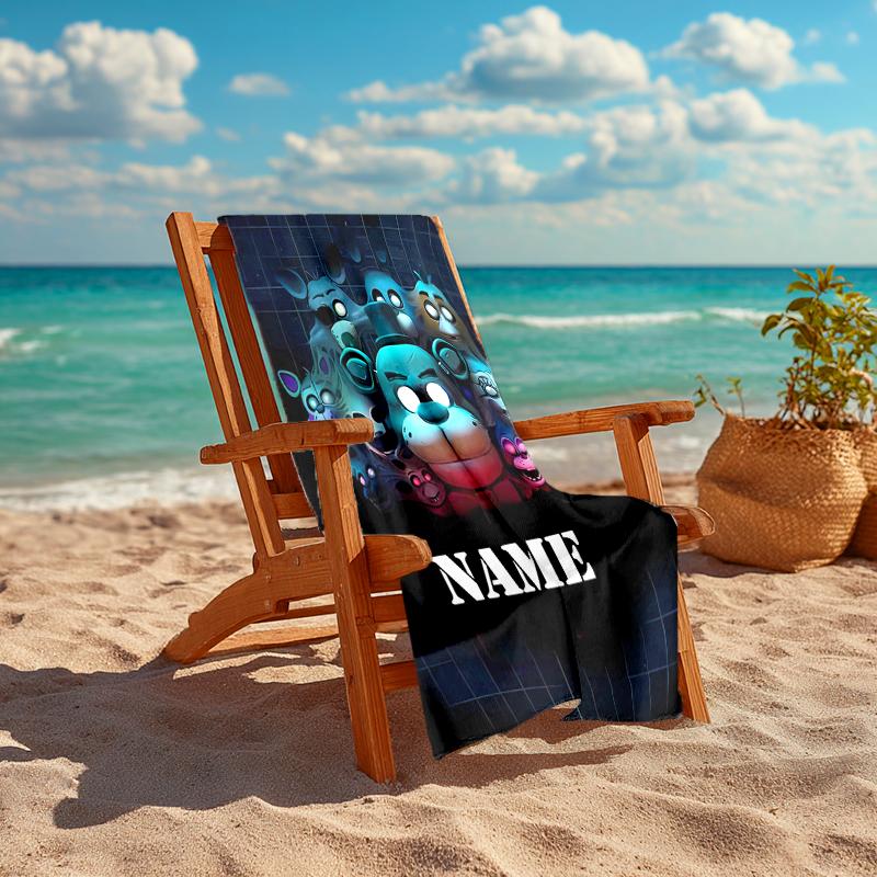 Personalized Customized Proof Beach Towel with Five Nights At Freddy's Pattern - Soft, Absorbent, Quick-drying, Perfect Swimming, Camping&bathing