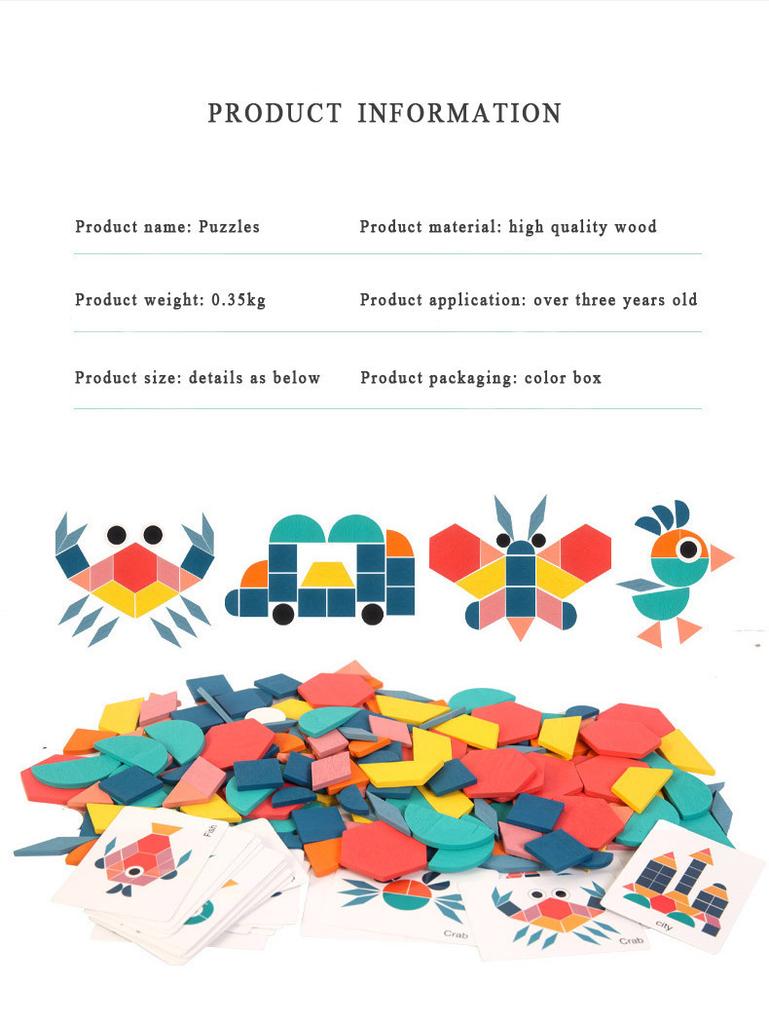 180 szt. Montessori Dzieci Drewniane 3D Kształty Geometryczne Puzzle Plansza Zestaw Zabawki do Wczesnej Edukacji dla Dzieci